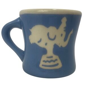 VTG Harker Potter Blue Cameo Ware White Silhouette Elephant Soldier Child 's Cup